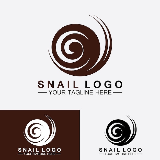 Diseño de ilustración de icono de vector de plantilla de logotipo de caracol