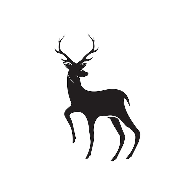 Diseño de ilustración de icono de vector de plantilla de logotipo de ciervo