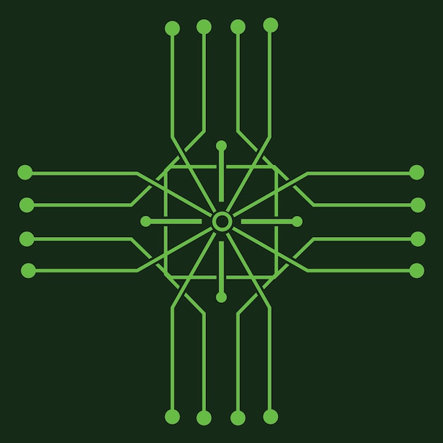 Diseño de ilustración de icono de vector de plantilla de logotipo de circuito