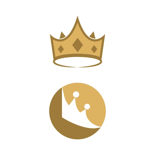 Diseño de ilustración de icono de vector de plantilla de logotipo de corona