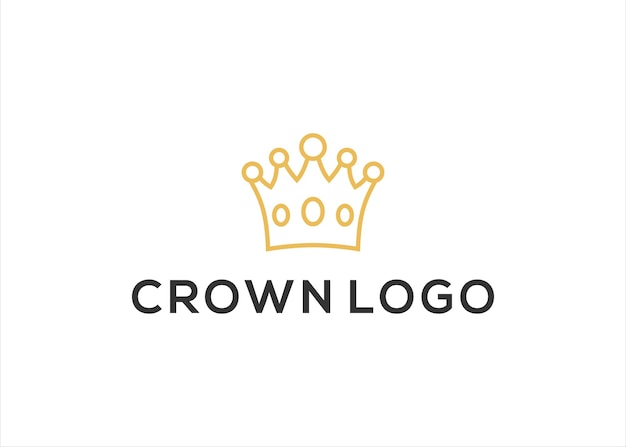 Diseño de ilustración de icono de vector de plantilla de logotipo de corona