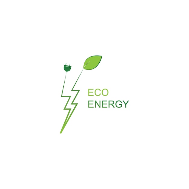 Diseño de ilustración de icono de vector de plantilla de logotipo de energía ecológica