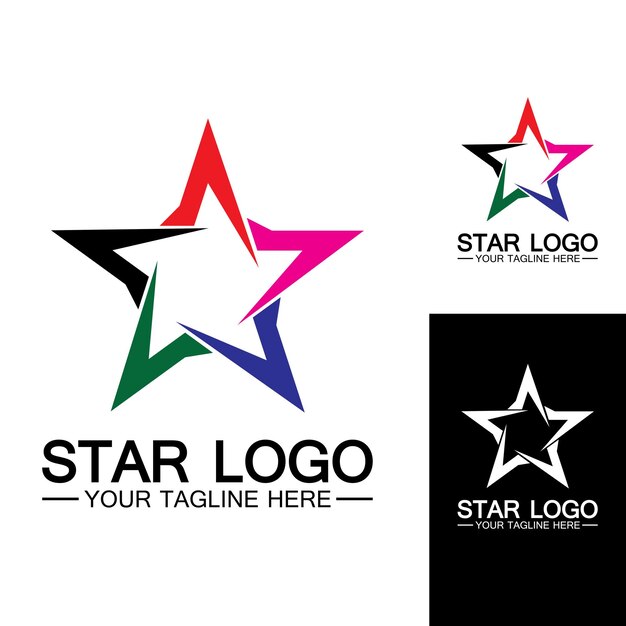 Diseño de ilustración de icono de vector de plantilla de logotipo de estrella