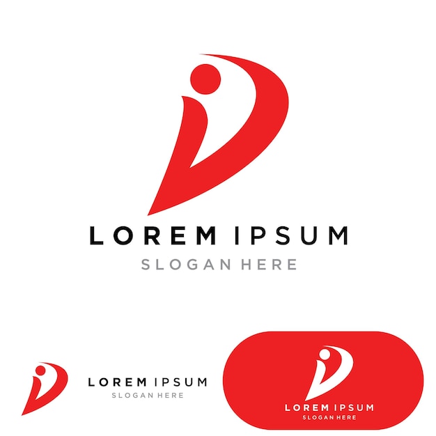 Diseño de ilustración de icono de vector de plantilla de logotipo de letra D