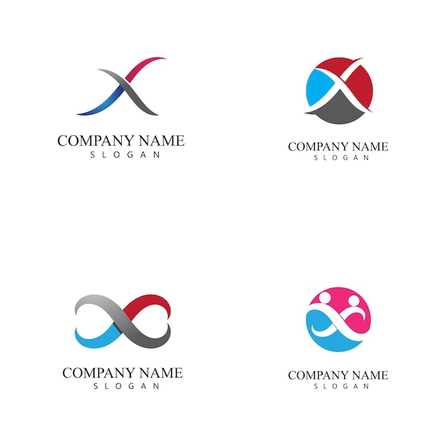 Diseño de ilustración de icono de vector de plantilla de logotipo de letra X