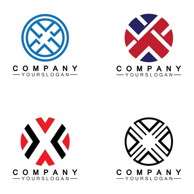 Diseño de ilustración de icono de vector de plantilla de logotipo de letra X