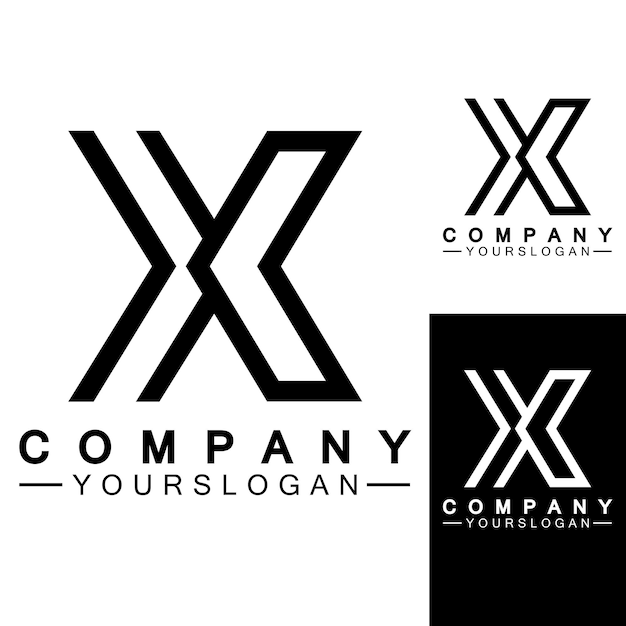 Diseño de ilustración de icono de vector de plantilla de logotipo de letra X