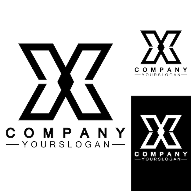 Diseño de ilustración de icono de vector de plantilla de logotipo de letra X