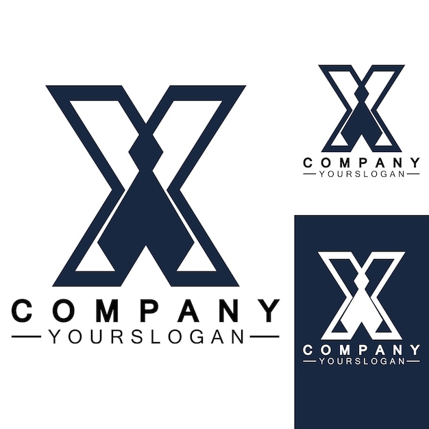 Diseño de ilustración de icono de vector de plantilla de logotipo de letra x