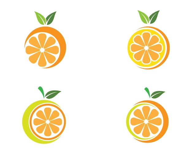 Diseño de ilustración de icono de vector de plantilla de logotipo naranja