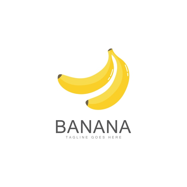 Diseño de ilustración de icono de vector de plantilla de logotipo de plátano