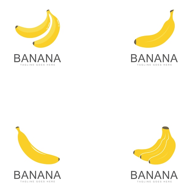 Diseño de ilustración de icono de vector de plantilla de logotipo de plátano