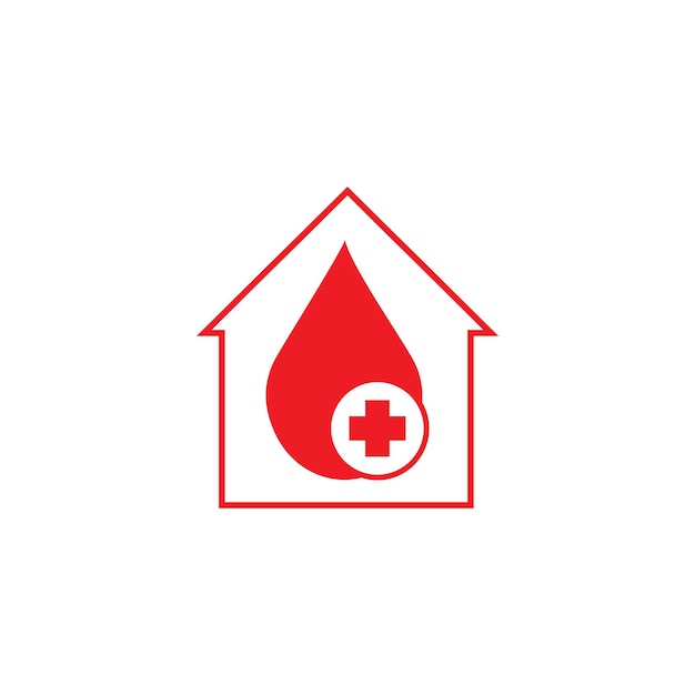 Diseño de ilustración de icono de vector de plantilla de logotipo de sangre humana