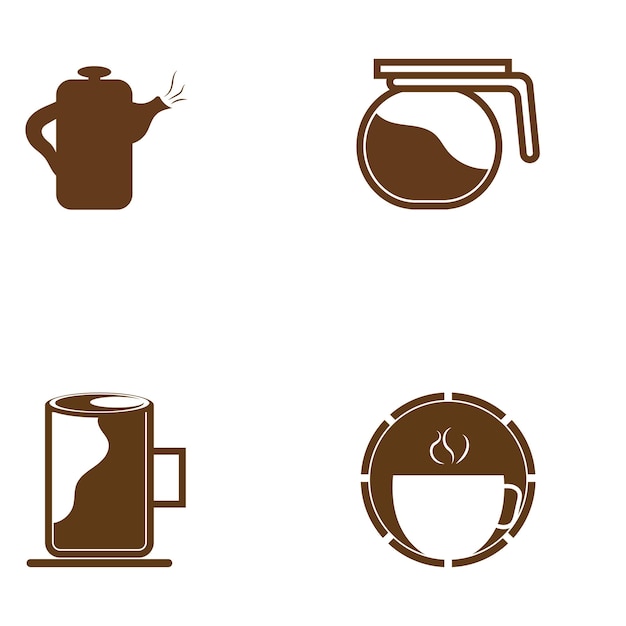 Vector diseño de ilustración de icono de vector de plantilla de logotipo de taza de café