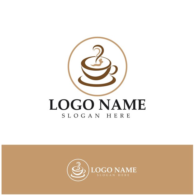 Diseño de ilustración de icono de vector de plantilla de logotipo de taza de café