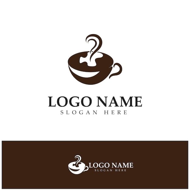 Diseño de ilustración de icono de vector de plantilla de logotipo de taza de café
