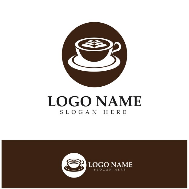Diseño de ilustración de icono de vector de plantilla de logotipo de taza de café