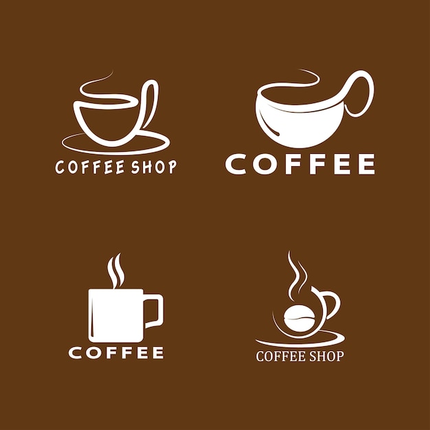 Diseño de ilustración de icono de vector de plantilla de logotipo de taza de café