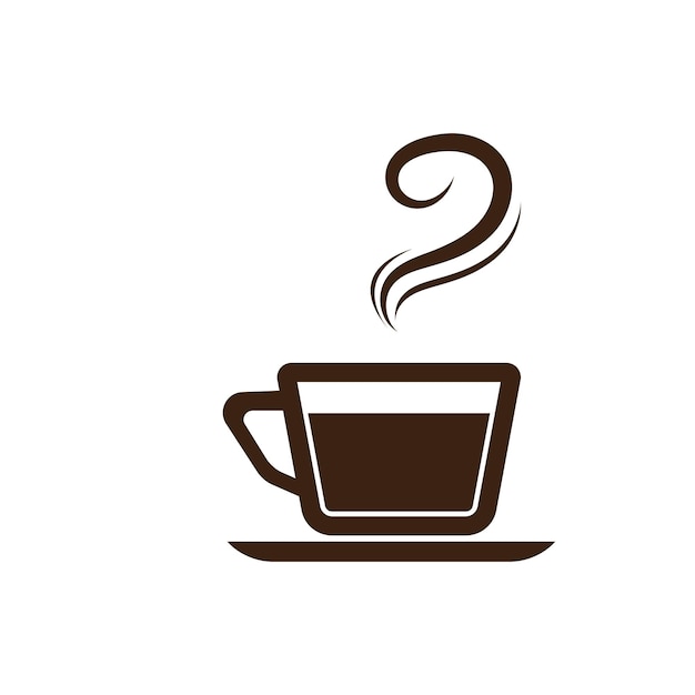 Diseño de ilustración de icono de vector de plantilla de logotipo de taza de café
