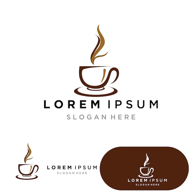 Diseño de ilustración de icono de vector de plantilla de logotipo de taza de café