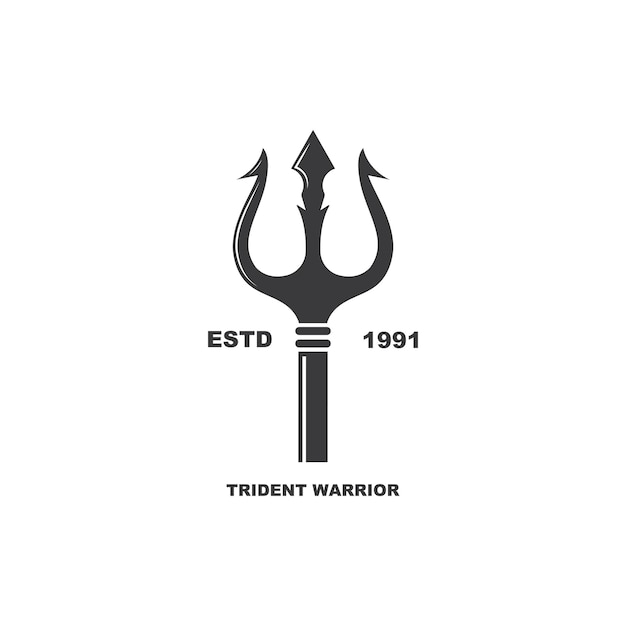 Diseño de ilustración de icono de vector de plantilla de logotipo trident