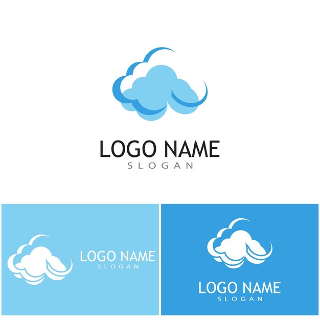 Diseño de ilustración de icono de vector de plantilla de nube