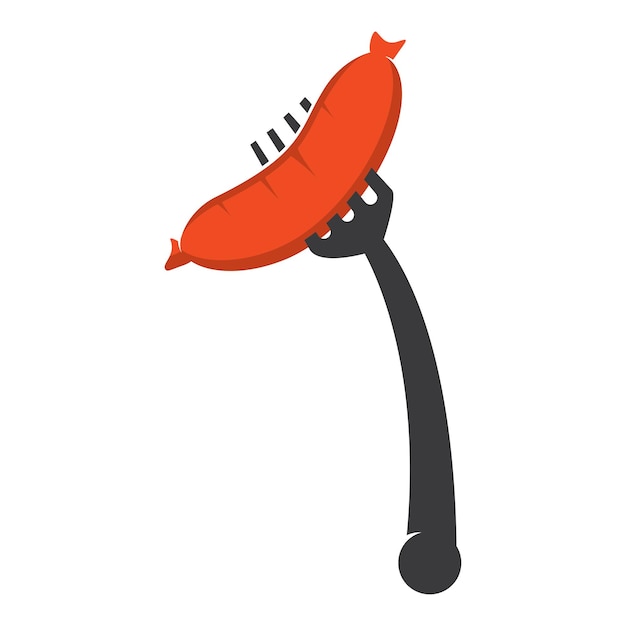 Diseño de ilustración de icono de vector de salchichavector de restaurante de salchichas