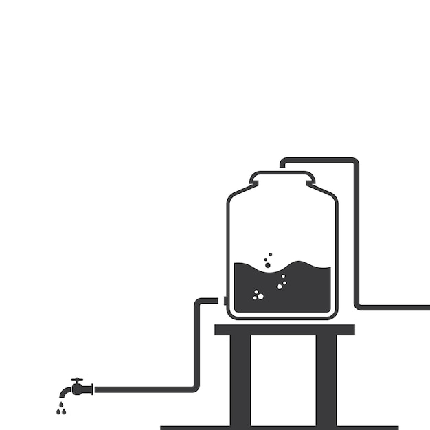 Vector diseño de ilustración de icono de vector de tanque de agua de plomería