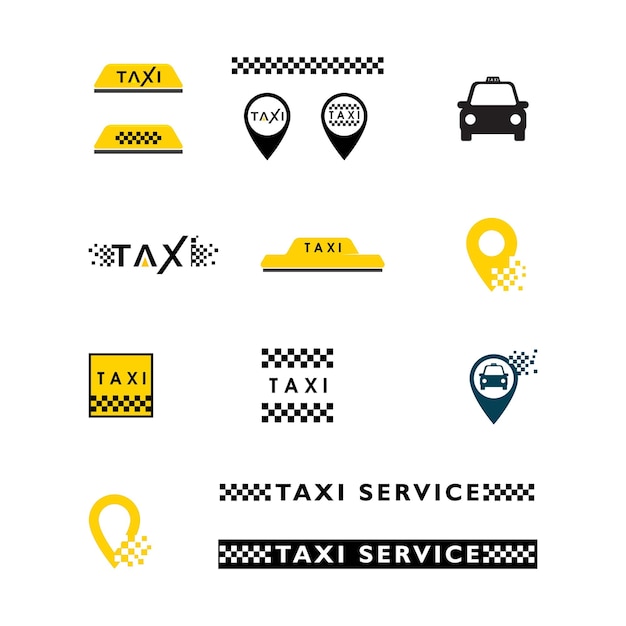 Diseño de ilustración de icono de vector de taxi