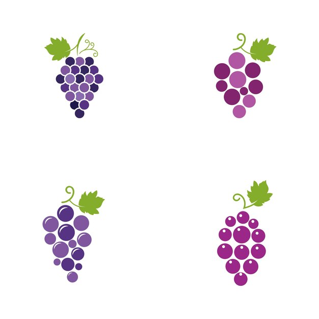 Diseño de ilustración de icono de vector de uvas