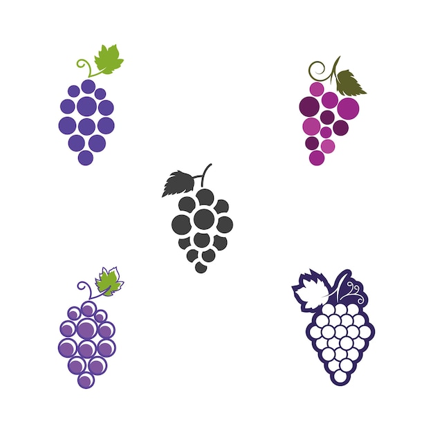 Vector diseño de ilustración de icono de vector de uvas