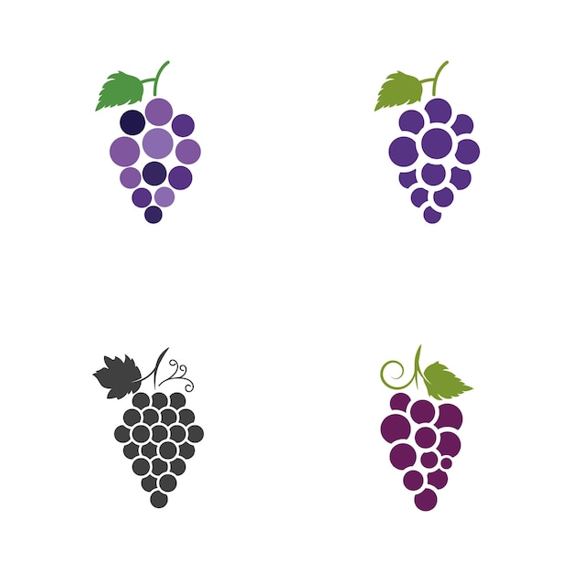 Diseño de ilustración de icono de vector de uvas