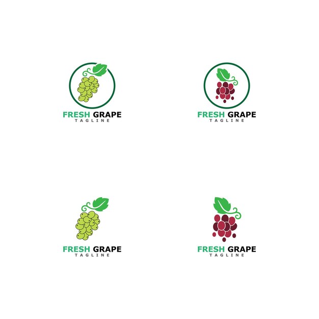 Diseño de ilustración de icono de vector de uvas