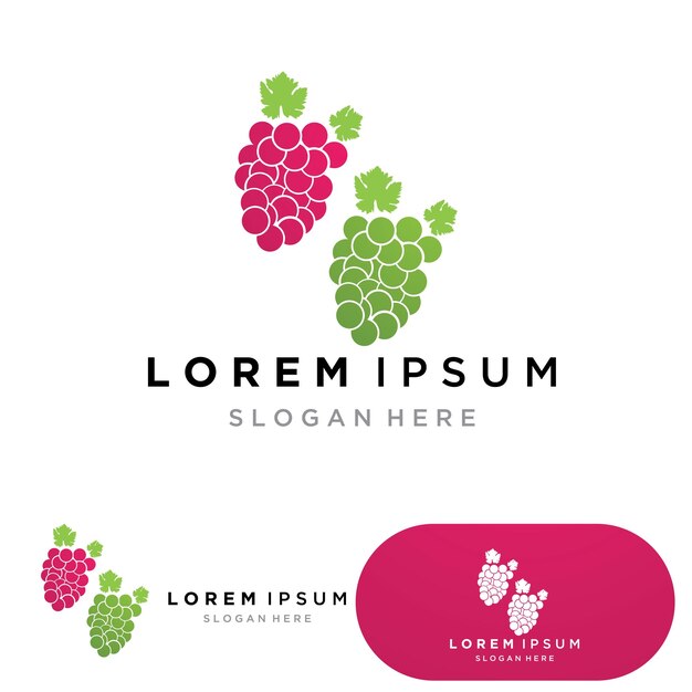 Diseño de ilustración de icono de vector de uvas