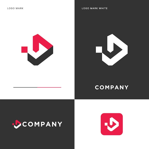 Diseño de ilustración de icono vectorial de logotipo D
