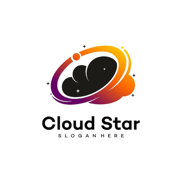 diseño de ilustración del icono vectorial del logotipo de la estrella de la nube