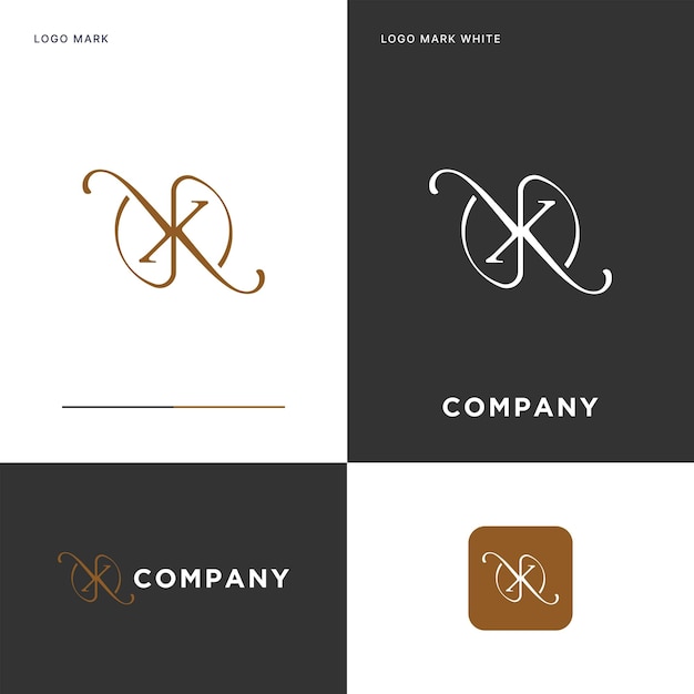 Diseño de ilustración de icono vectorial de logotipo K de lujo