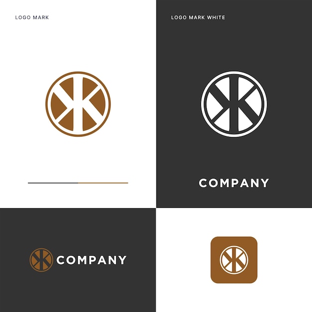 Diseño de ilustración de icono vectorial de logotipo K de lujo