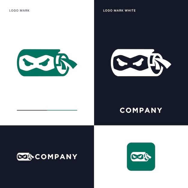 Diseño de ilustración de icono vectorial del logotipo de Ninja Scrolls