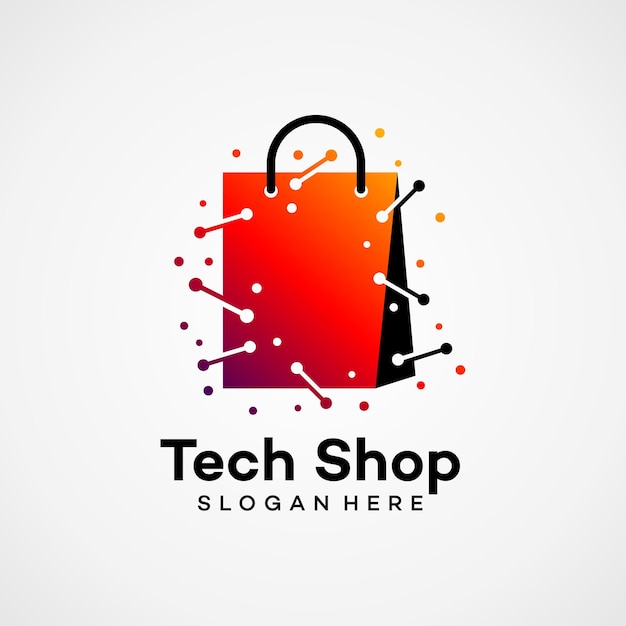 diseño de ilustración del icono vectorial del logotipo de la tienda de tecnología