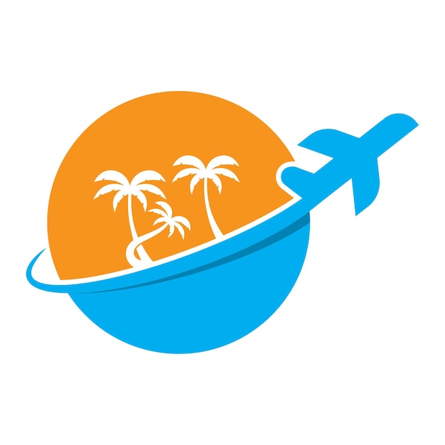 Diseño de la ilustración del icono vectorial del logotipo de viaje