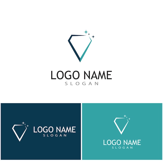 Diseño de la ilustración del icono vectorial de la plantilla del logotipo de diamante