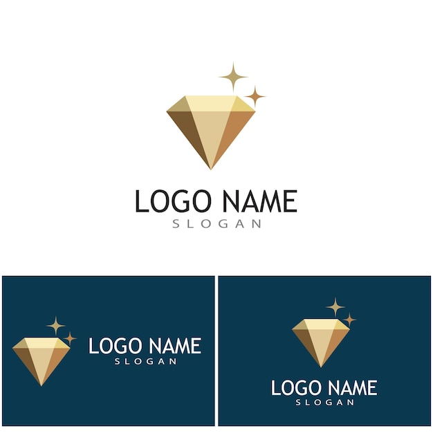 Diseño de la ilustración del icono vectorial de la plantilla del logotipo de diamante