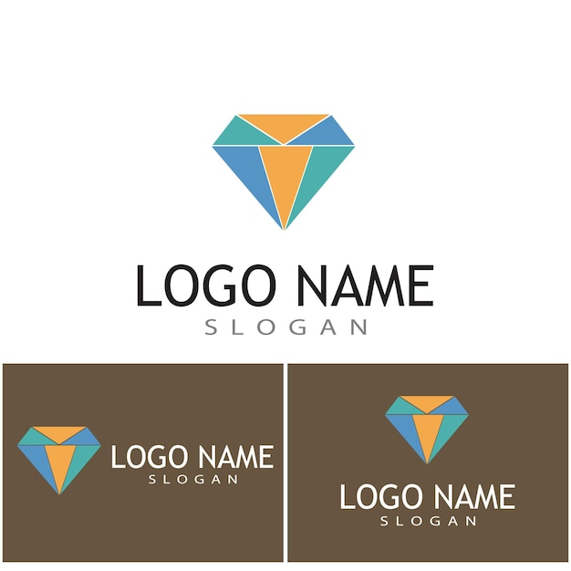 Diseño de la ilustración del icono vectorial de la plantilla del logotipo de diamante
