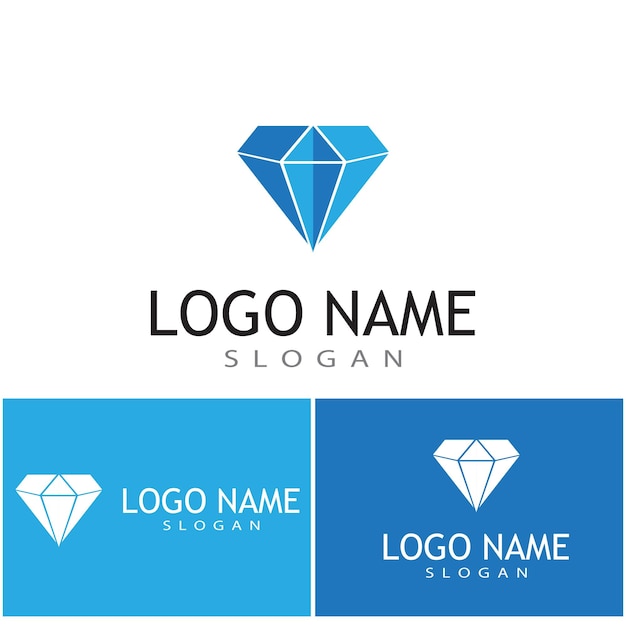 Diseño de la ilustración del icono vectorial de la plantilla del logotipo de diamante