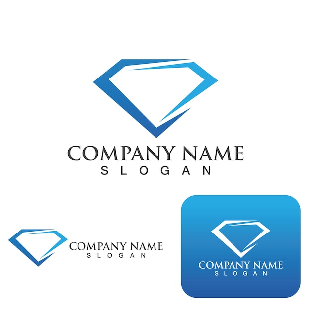 Diseño de la ilustración del icono vectorial de la plantilla del logotipo de diamante