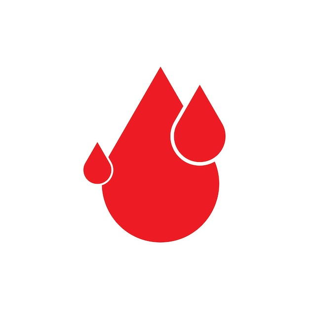 Diseño de la ilustración del icono vectorial de la plantilla del logotipo de la sangre humana en fondo blanco