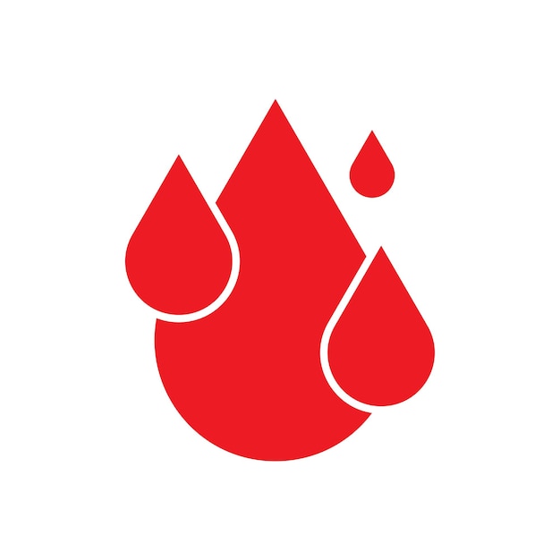 Diseño de la ilustración del icono vectorial de la plantilla del logotipo de la sangre humana en fondo blanco