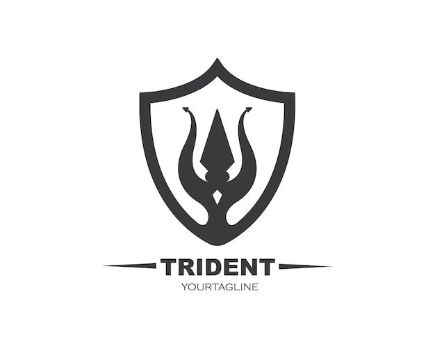 Diseño de la ilustración del icono vectorial de la plantilla del logotipo del Tridente