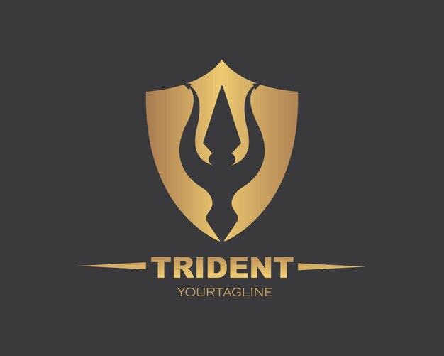 Diseño de la ilustración del icono vectorial de la plantilla del logotipo del Tridente